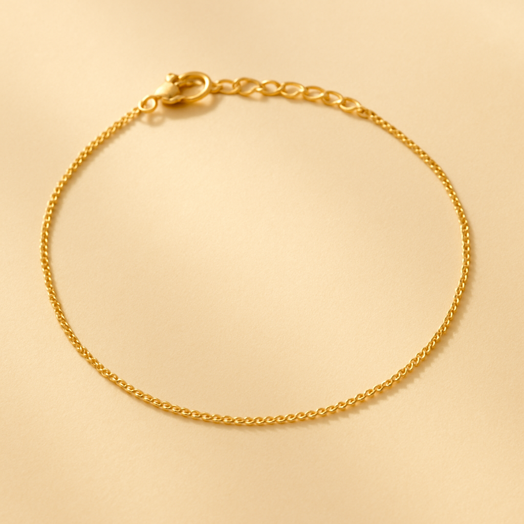 Delicate Chain Anklet — 24KT pure gold, 8 grams