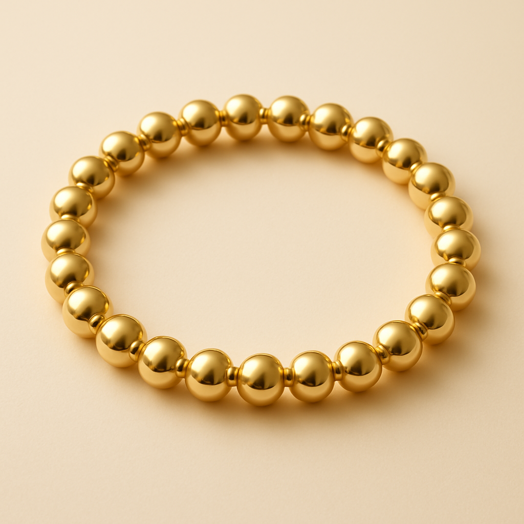 Beaded Ball Bracelet — 24KT pure gold, 14 grams