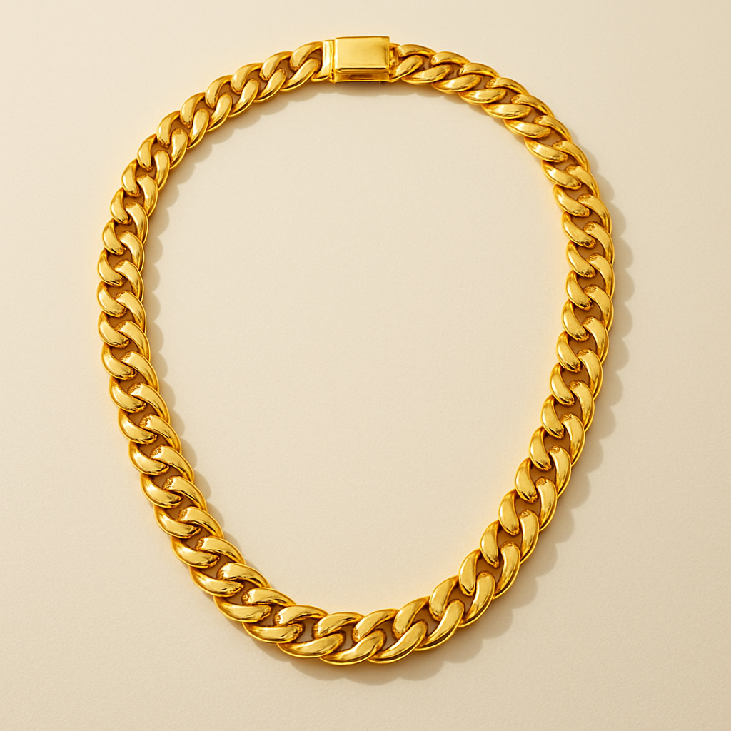 Cuban Link Chain — 24KT pure gold, 25 grams