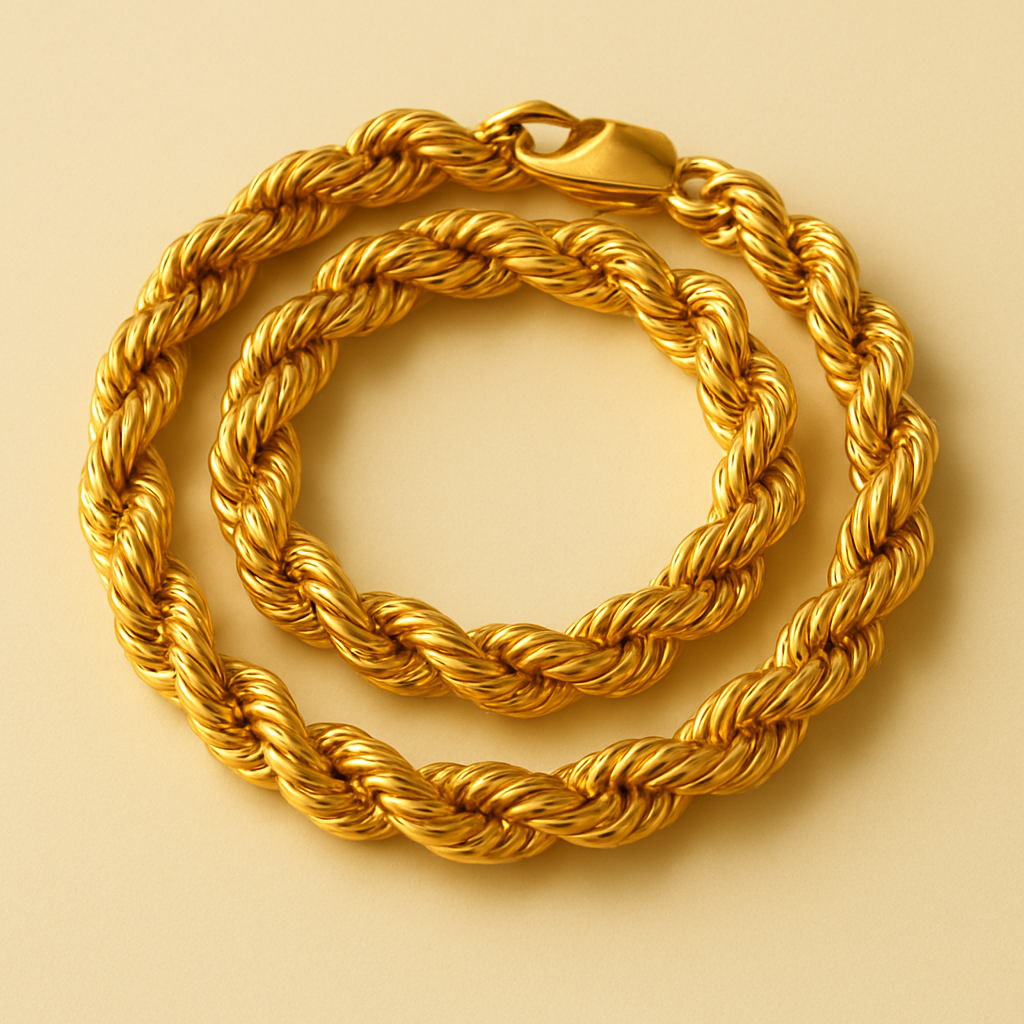 Classic Rope Chain — 24KT pure gold, 20 grams